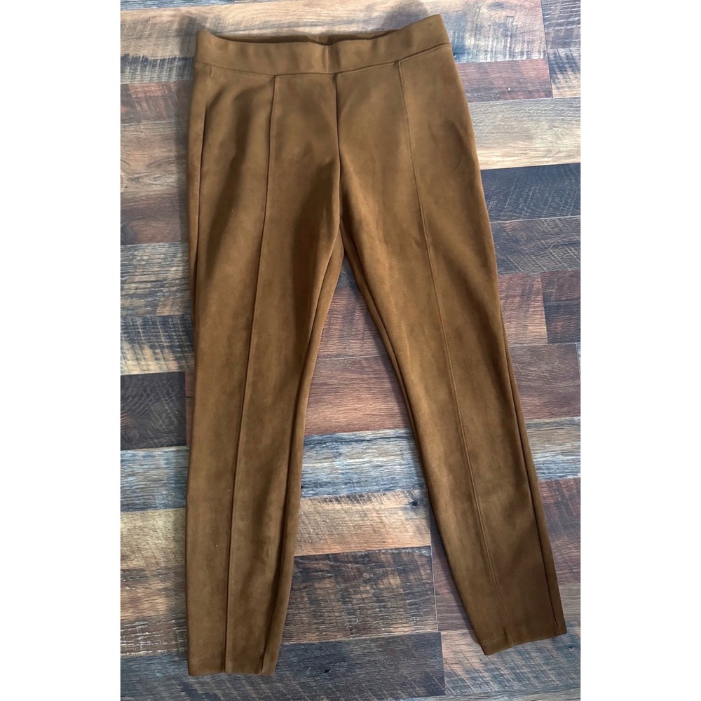 Old Navy Stevie Rich Camel Brown Faux‎ Suede Front Seam Accent Pull On Legging M